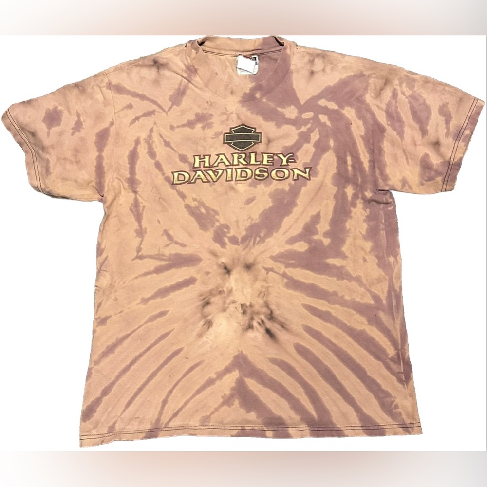 VINTAGE 1998 BLEACH TIE DYE HARLEY DAVIDSON. MENS SIZE LARGE